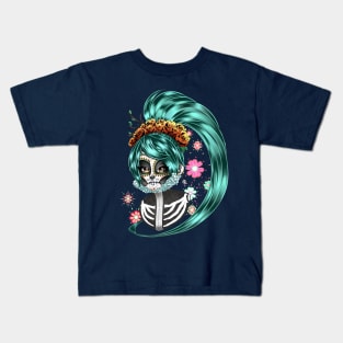 Los Muertos Turquoise Kids T-Shirt